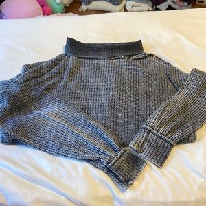 true craft distressed gray turtleneck